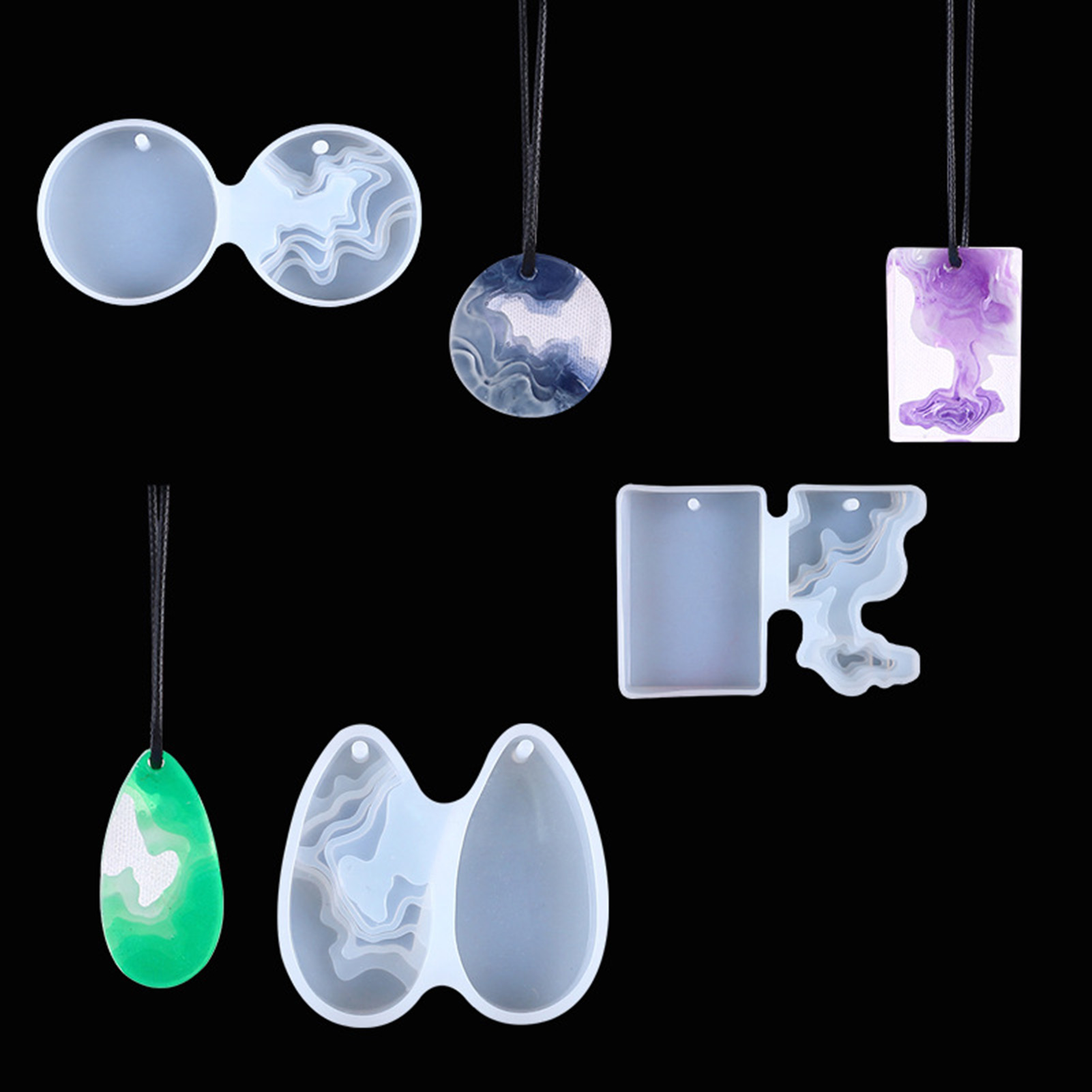 Resin Art Geode - 3pcs DIY Crystal Mold Set Round