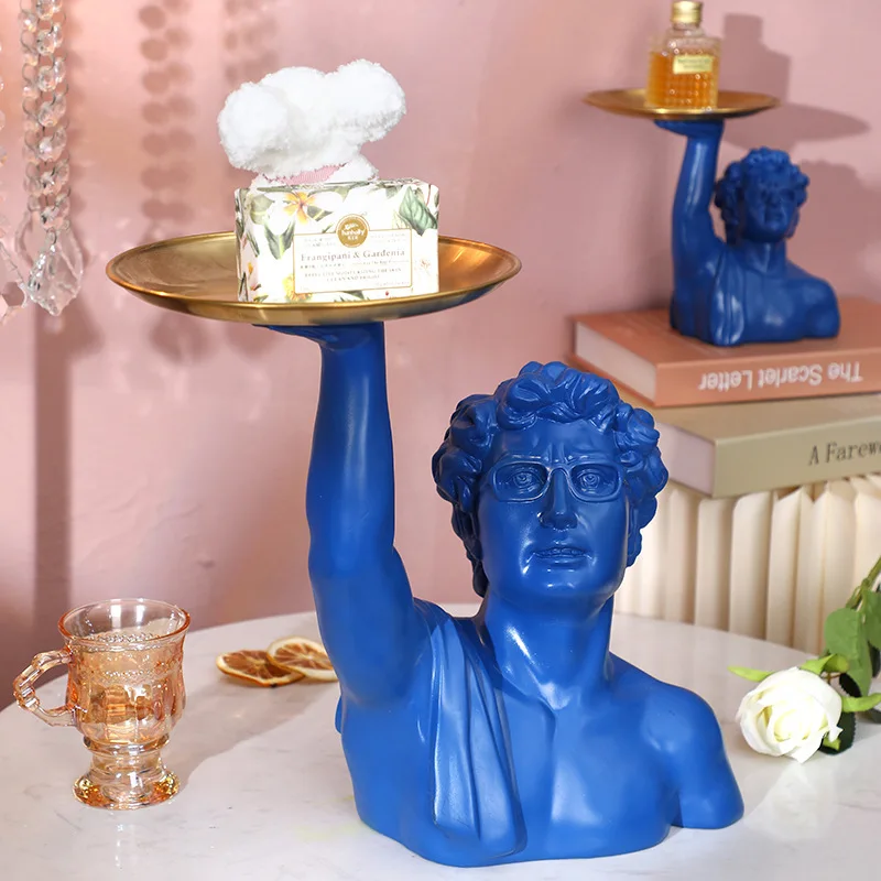 Resin Art Gift For Anniversary - David Sculpture Tray Classic Michelangelo Bust