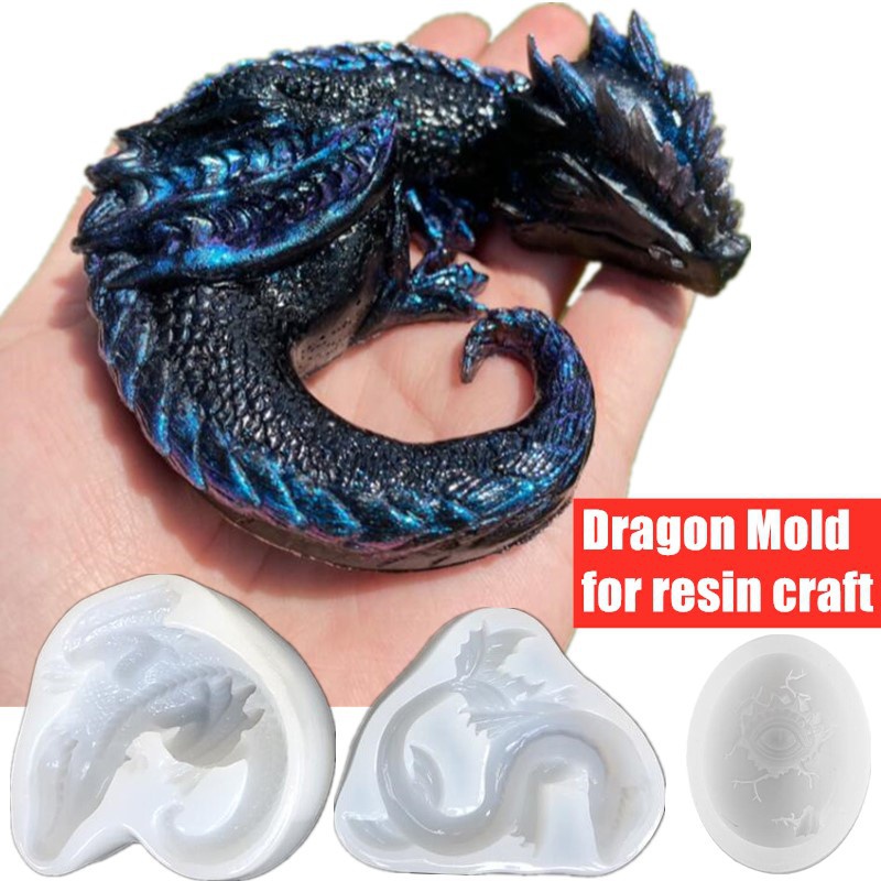 Resin Art Beach - 3 Styles Mirror Sleepy Dragon Dinosaur