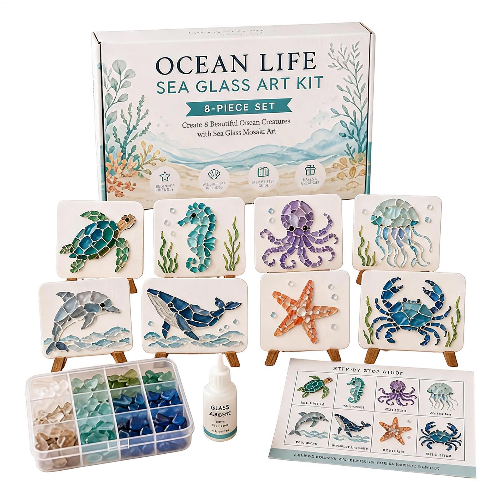 Resin Art Beach - Unfinished DIY Sea Glass Mosaic Art