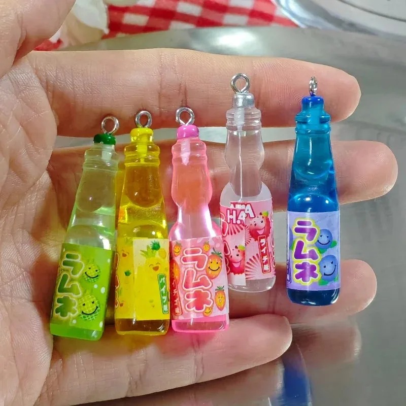 Resin Art Engagement - 10Pcs Tiny Soda Bottle Resin Charms
