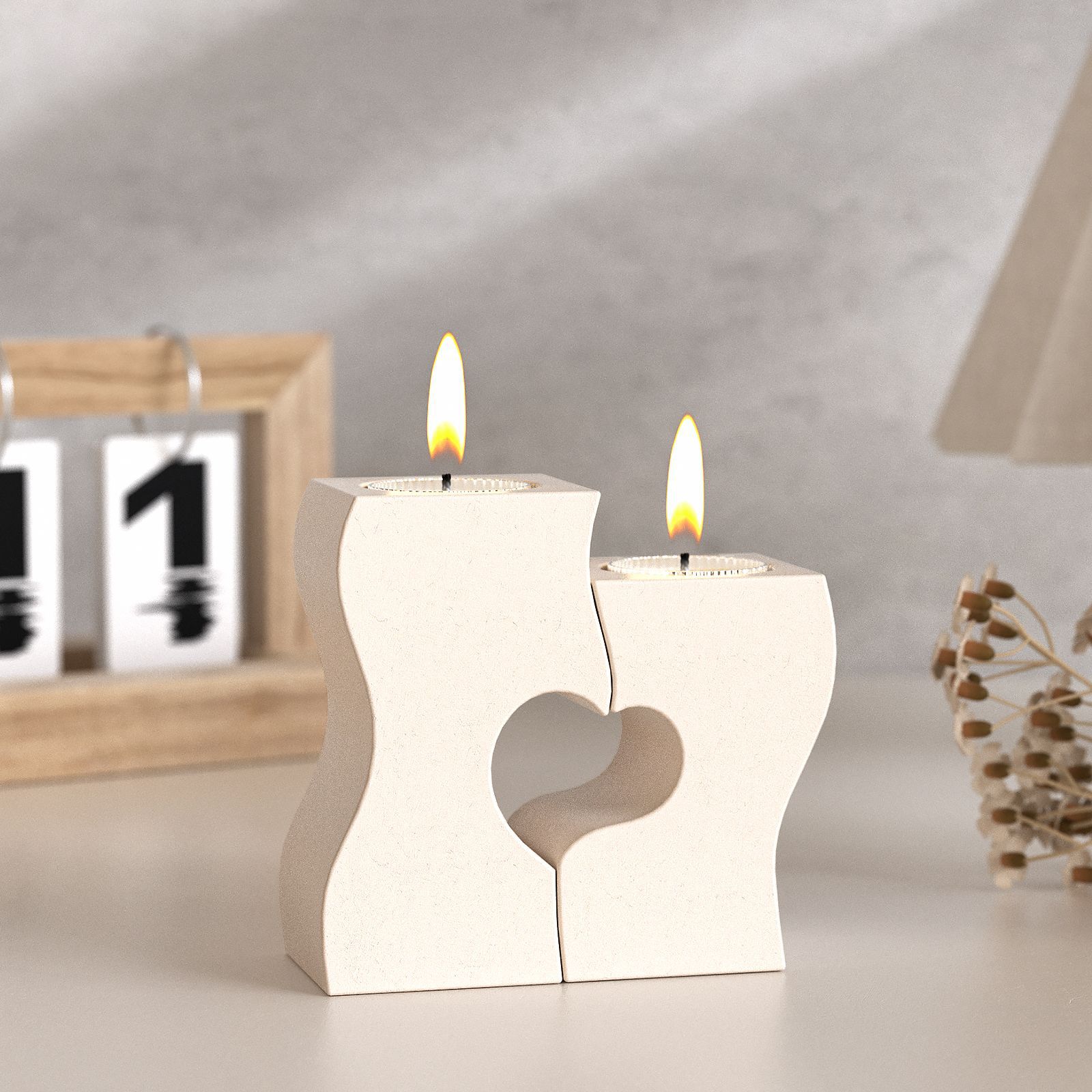 Resin Art Uv - S Heart Candlestick Silicone Molds DIY