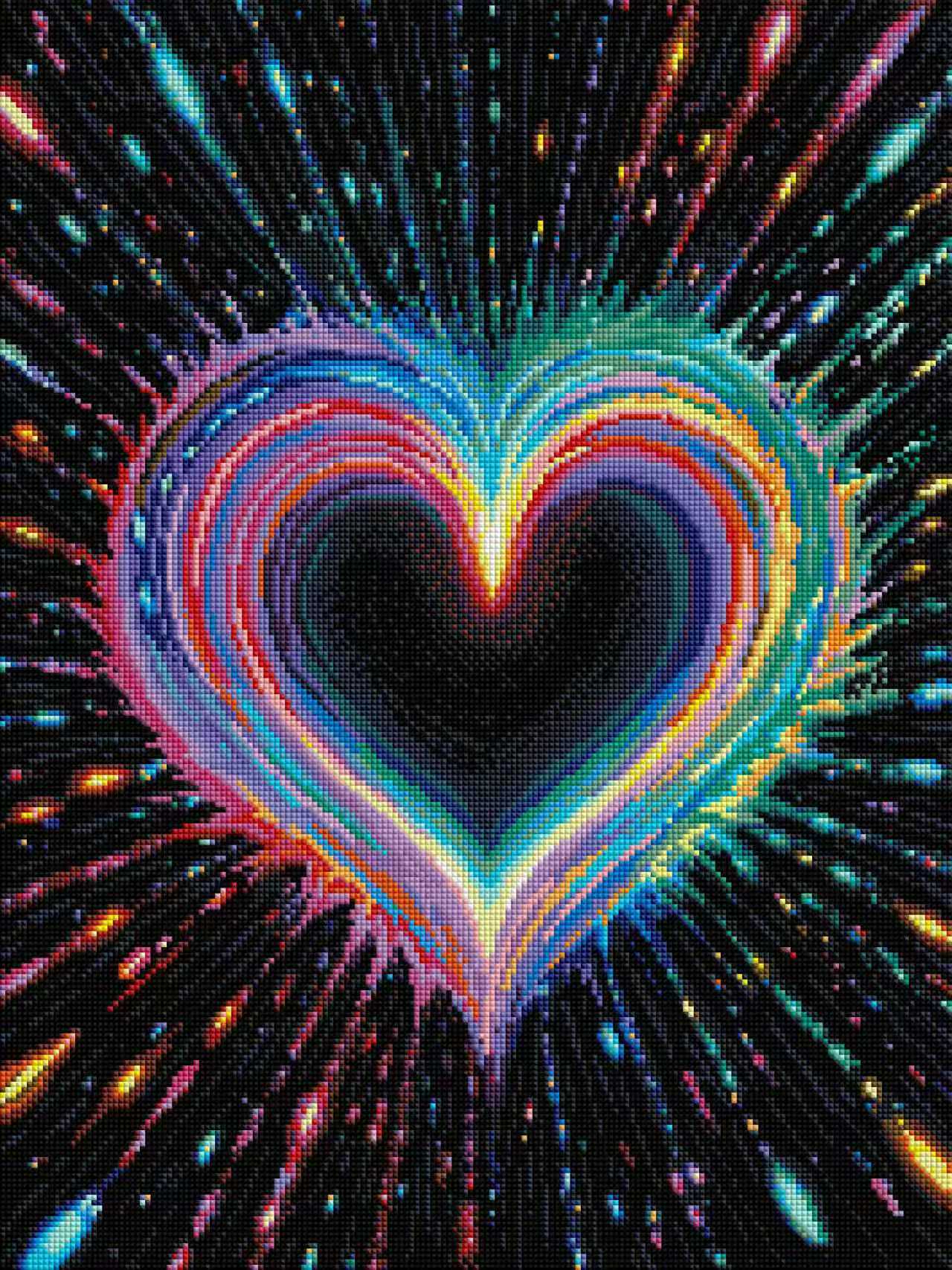 Resin Art On Wall - ForeverYoung 43.7×58.3cm Heart Radiance Diamond Painting
