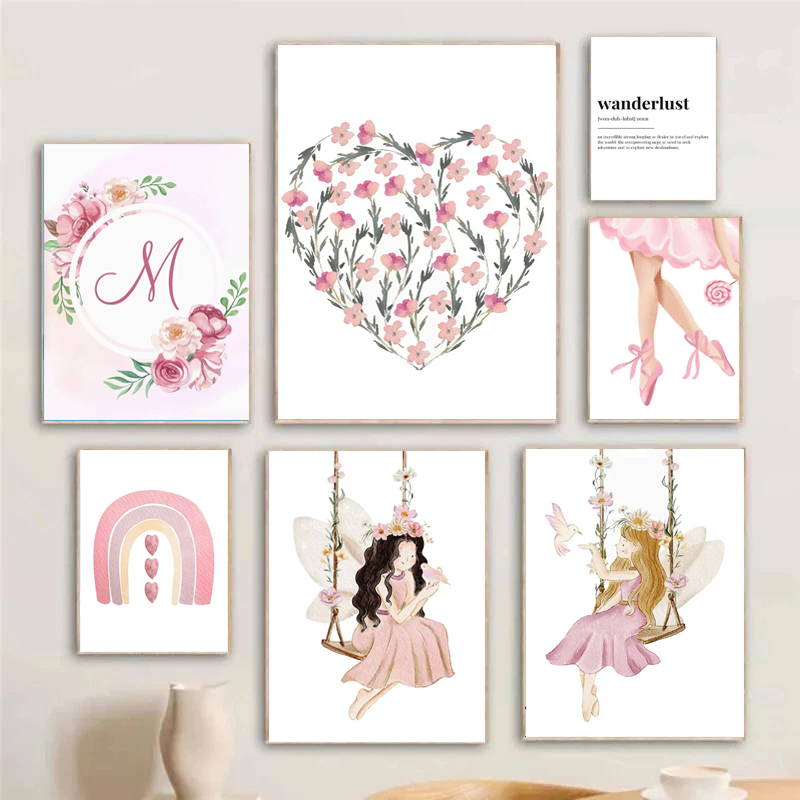Resin Art Name - Wall Art Diamond Painting Pink Swan