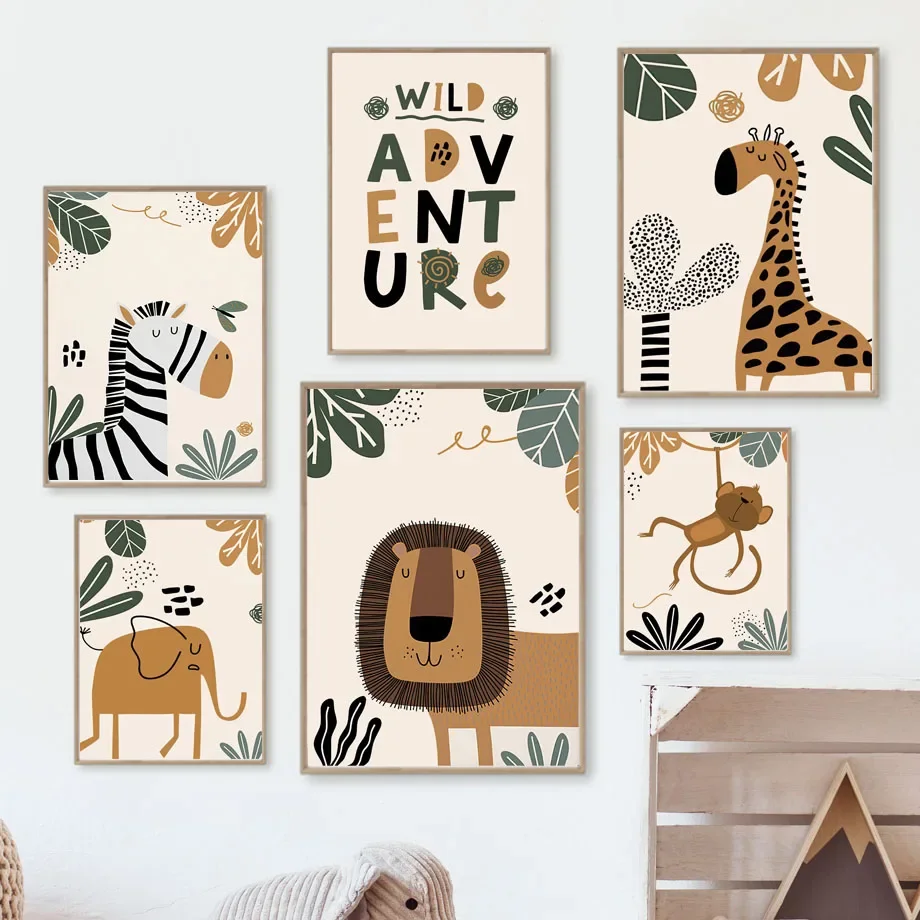 Resin Art Name - Jungle Animals Boho Monkey Wall Art