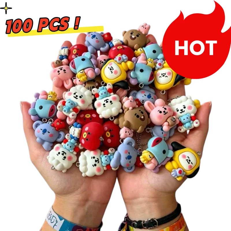 Resin Art Engagement - 7pcs BT21 Resin Cartoon Charm DIY