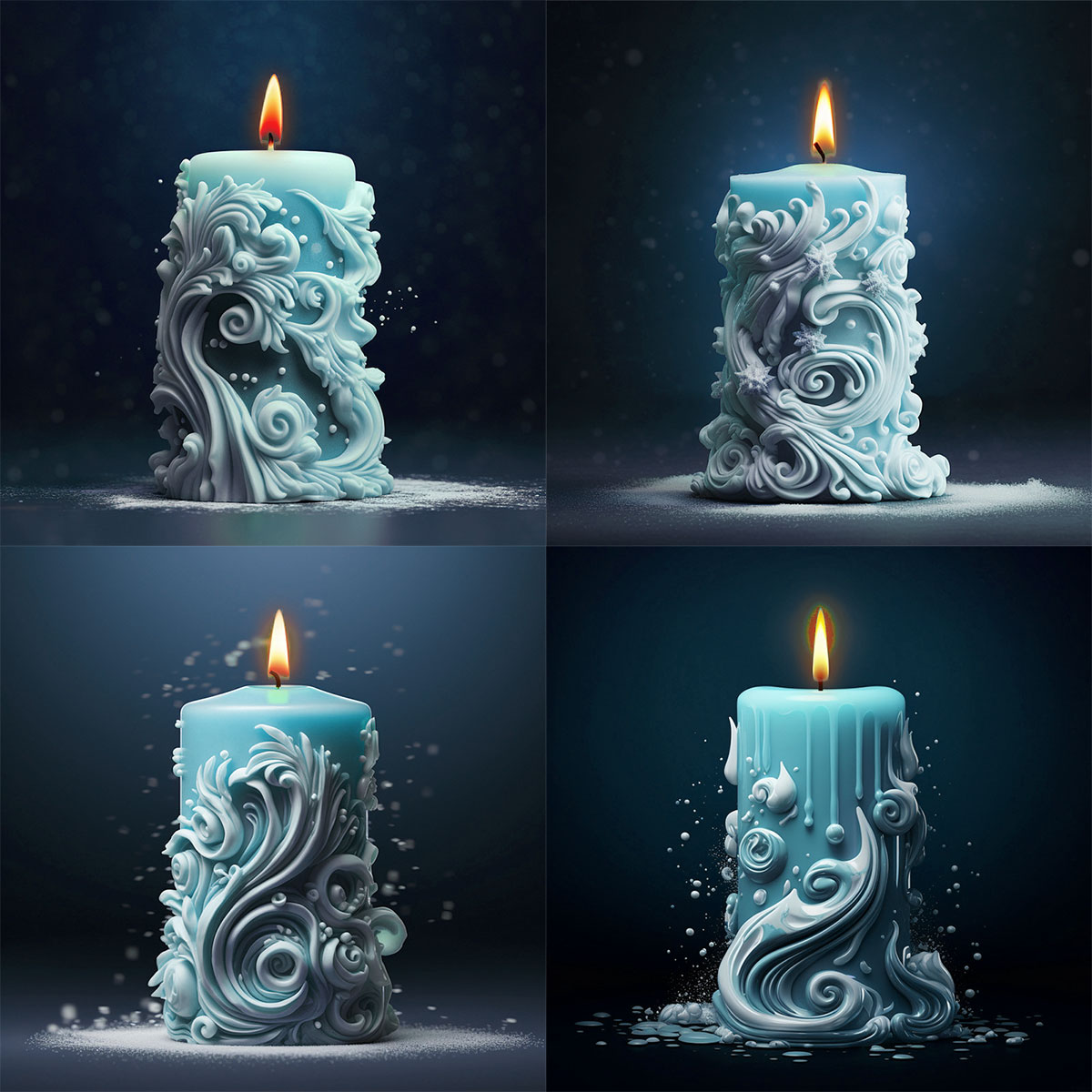 Resin Art Beach - geometry Carved Cylindrical Silicone Candle Mold