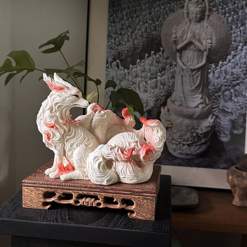 Nine-Tailed Fox Ornaments Fox  - Resin Art Gift For Anniversary review and price
