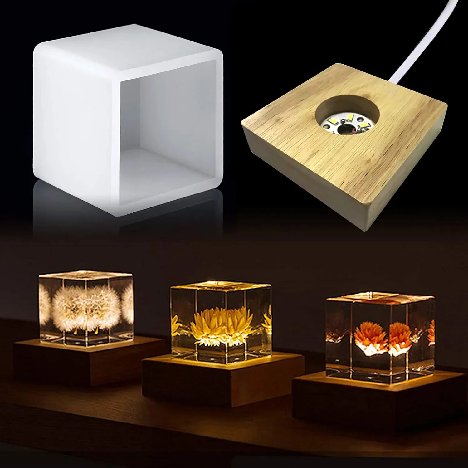 Square Light Resin Mold,led Si - Resin Art Equipment review and price