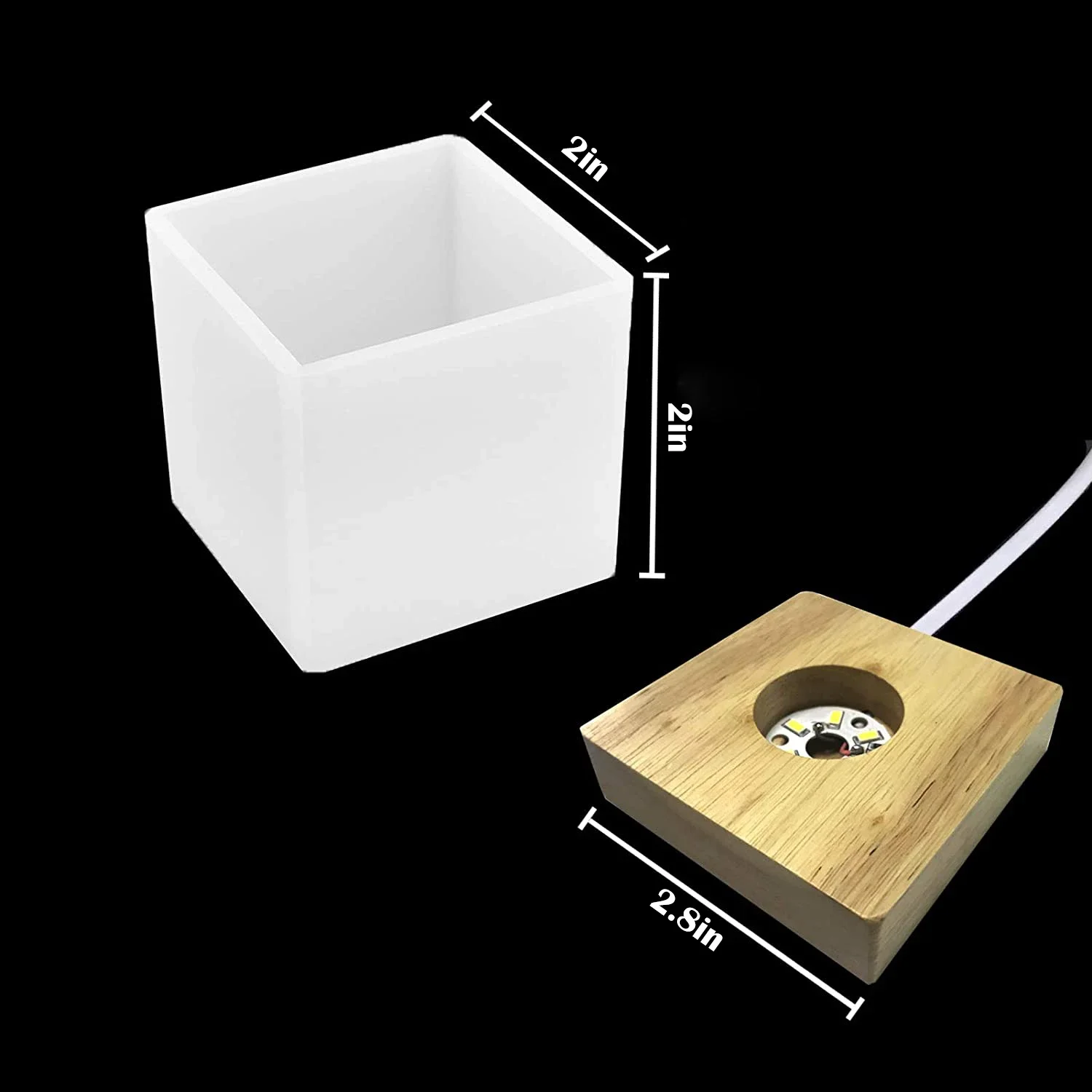 Square Light Resin Mold,led Si - Resin Art Equipment review and price