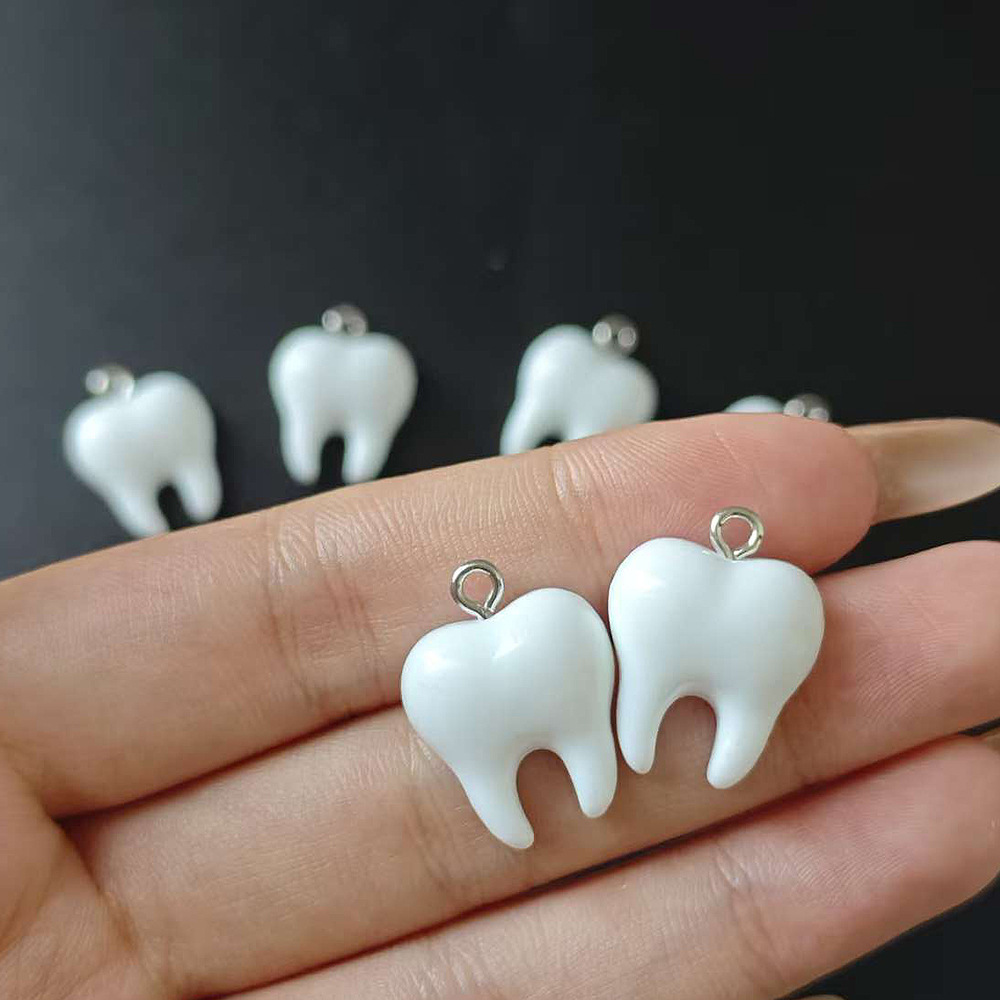 10pcs Cute White Teeth Resin P - Resin Art Engagement review and price