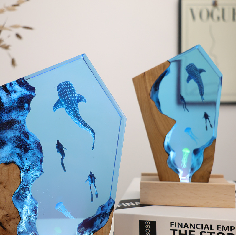 Resin Cave Whale Diver Desktop - Resin Art Gift For Anniversary review and price