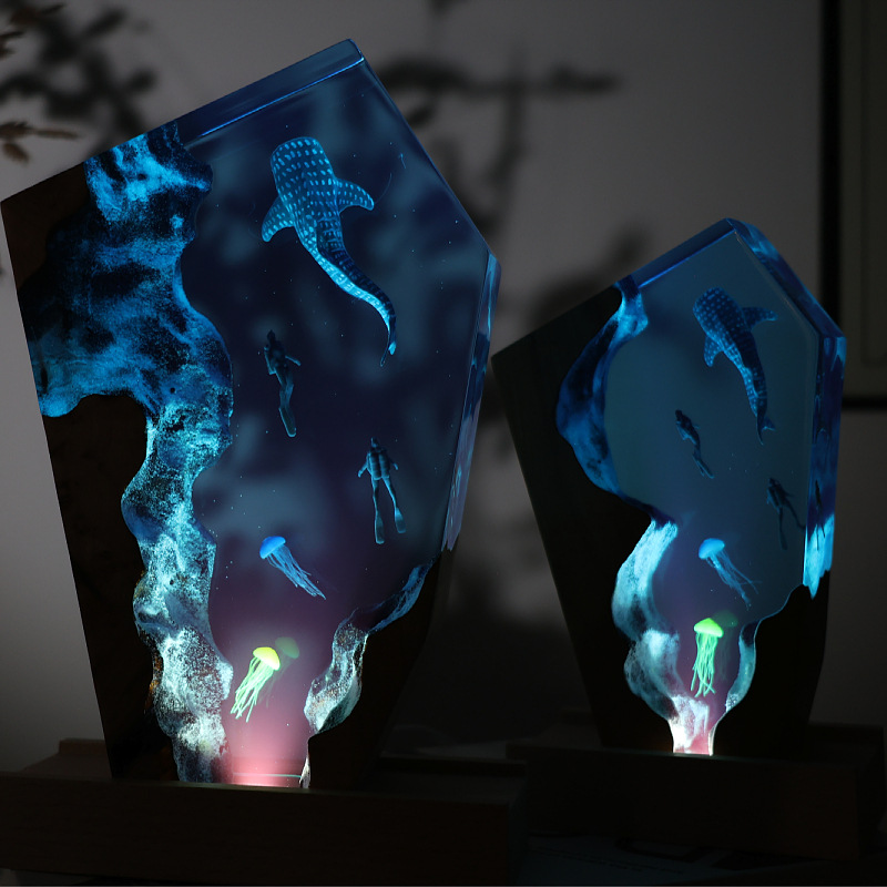 Resin Cave Whale Diver Desktop - Resin Art Gift For Anniversary review and price