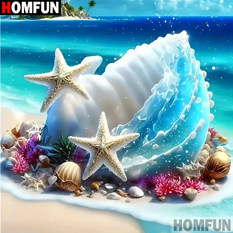 HOMFUN Diy 5d Diamond Painting - Resin Art Beach review and price