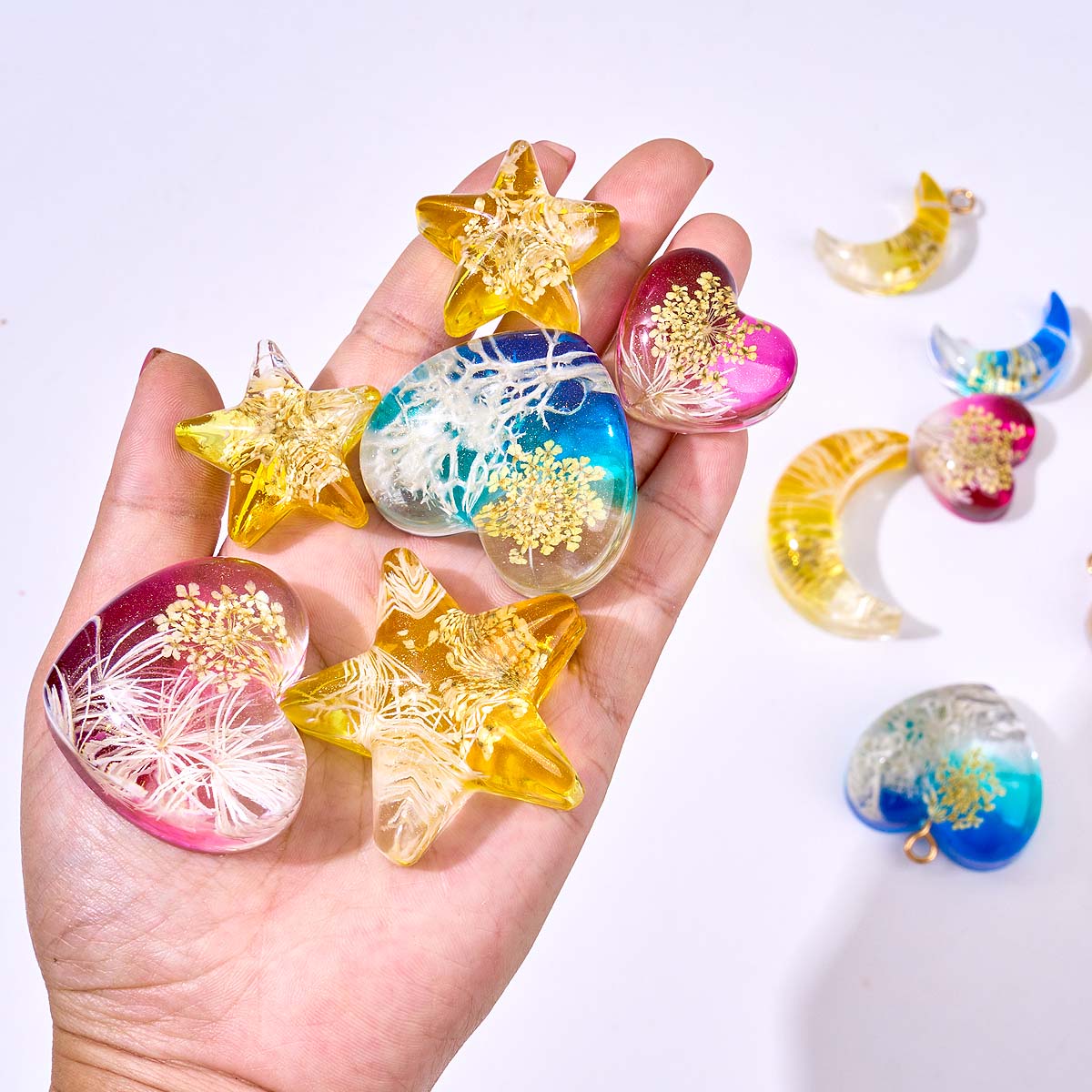 Heart Star Moon Pendant Silico - Resin Art Epoxy review and price