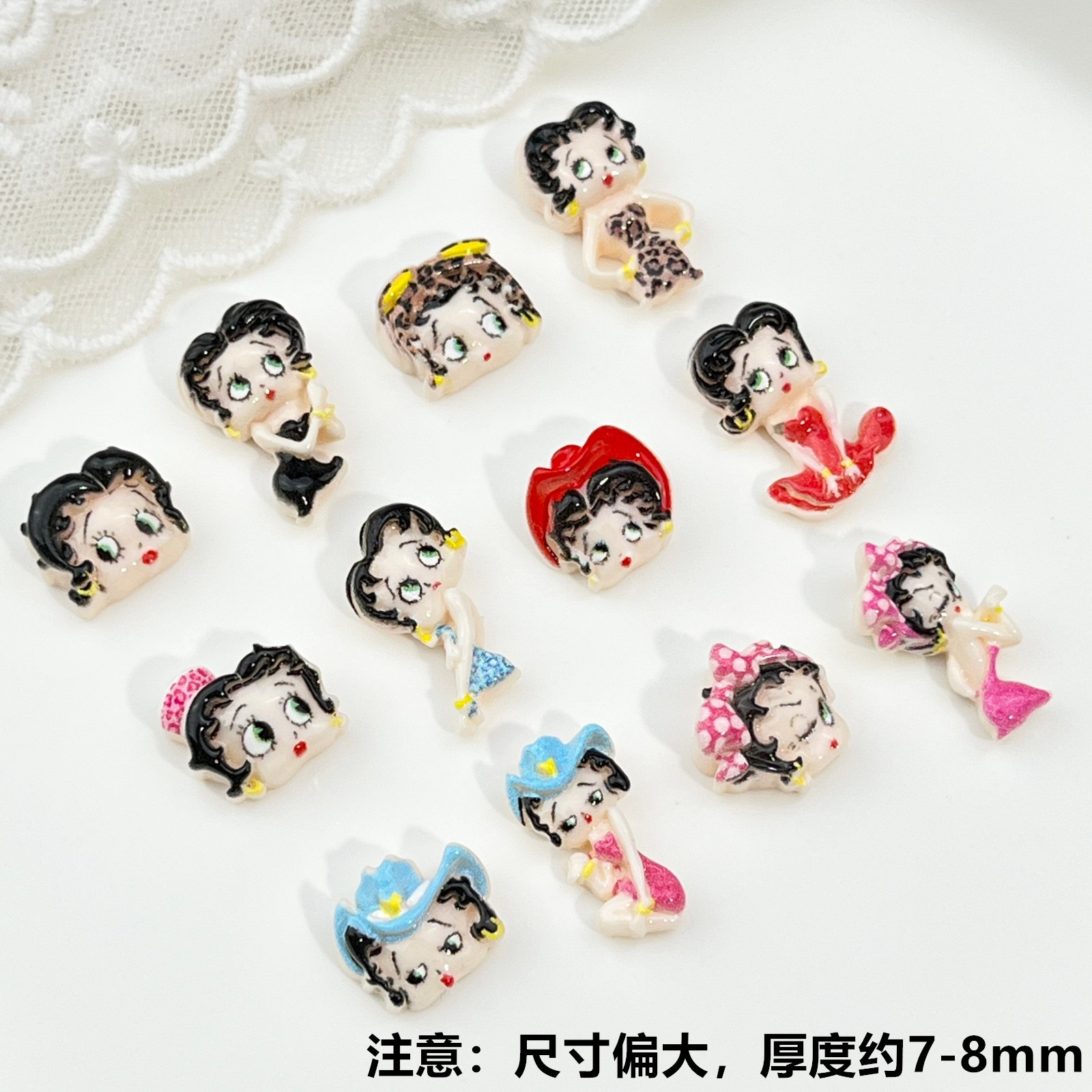 100pcs Cartoon Betty Nail Art  - Resin Art Gel review and price