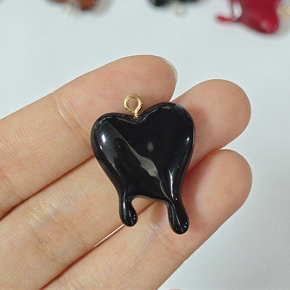 10pcs Drop Blood Heart-shaped  - Resin Art Keychain review and price