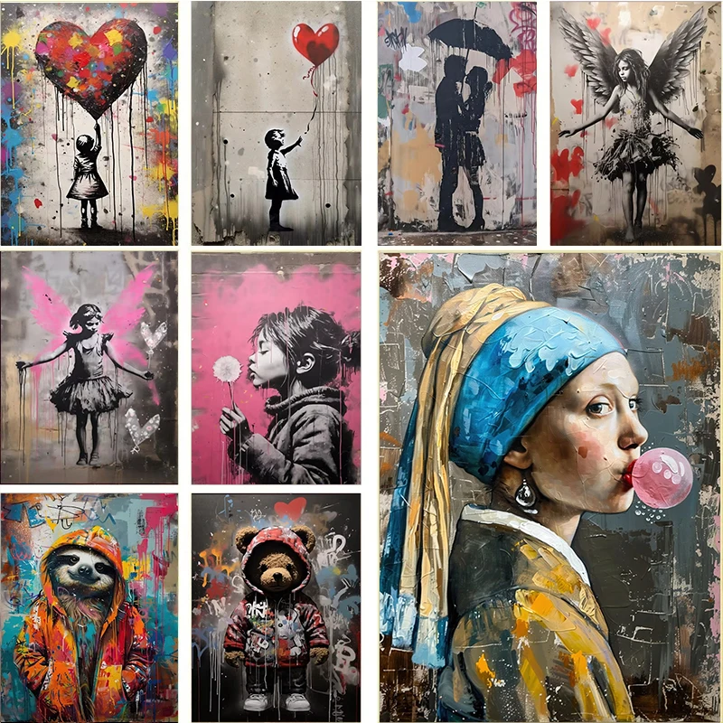 Banksy Graffiti Boy Girl with  - Resin Art On Wall review and price