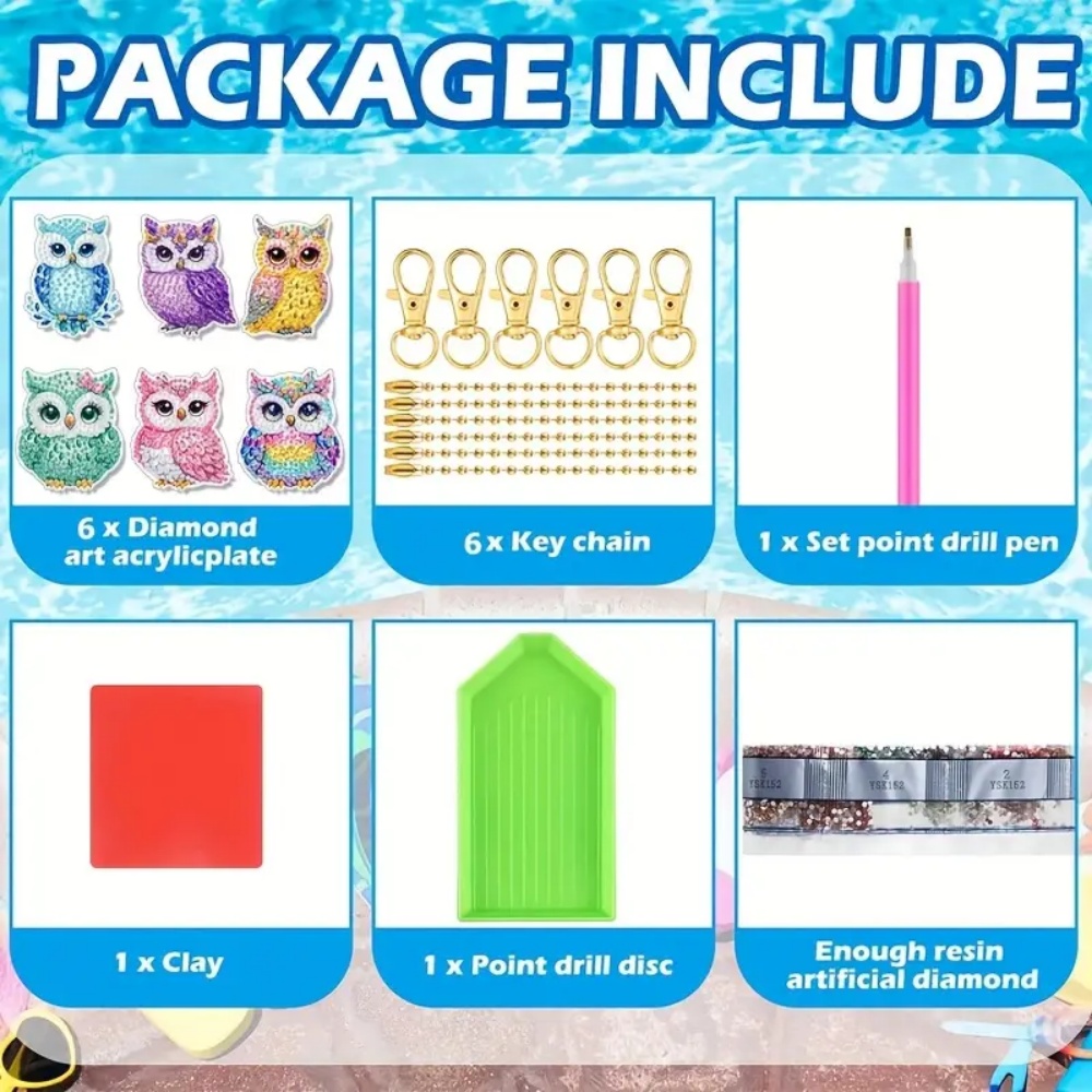 6-piece/set DIY Diamond Keycha - Resin Art Diy review and price