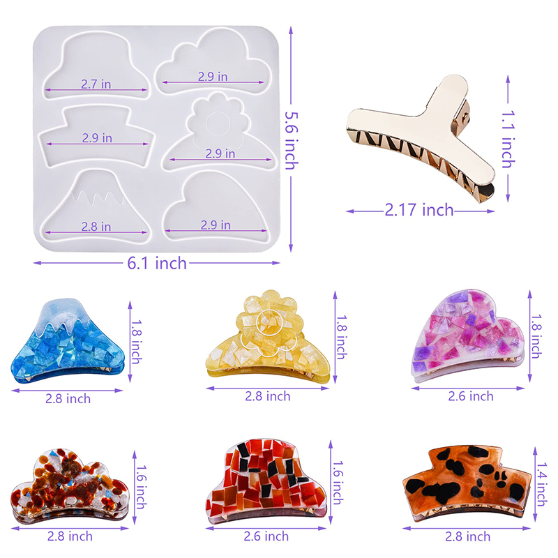 Hair Claw Clips Silicone Resin - Resin Art Uv review and price