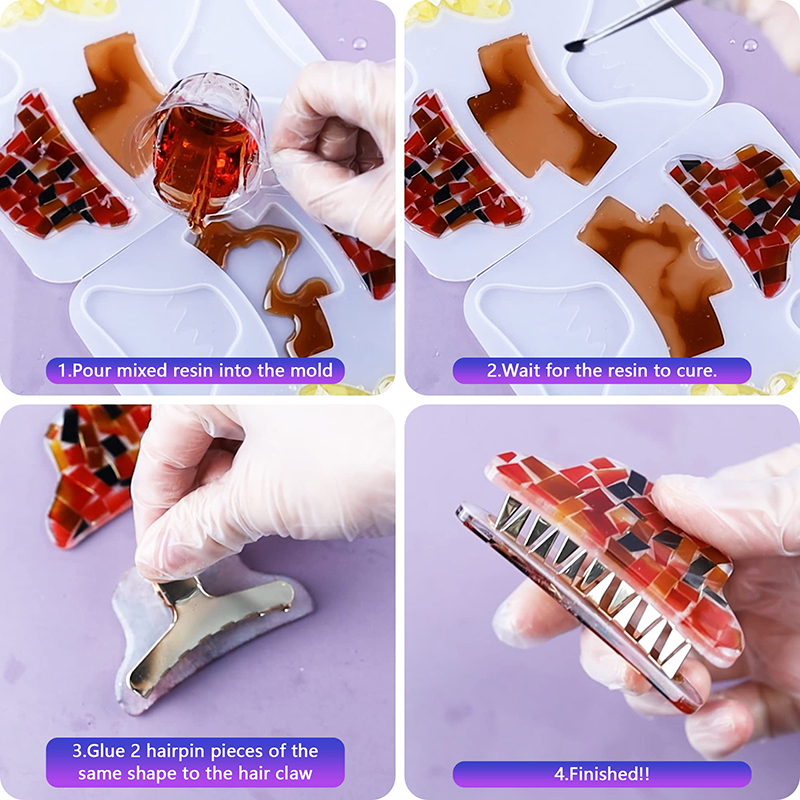 Hair Claw Clips Silicone Resin - Resin Art Uv review and price