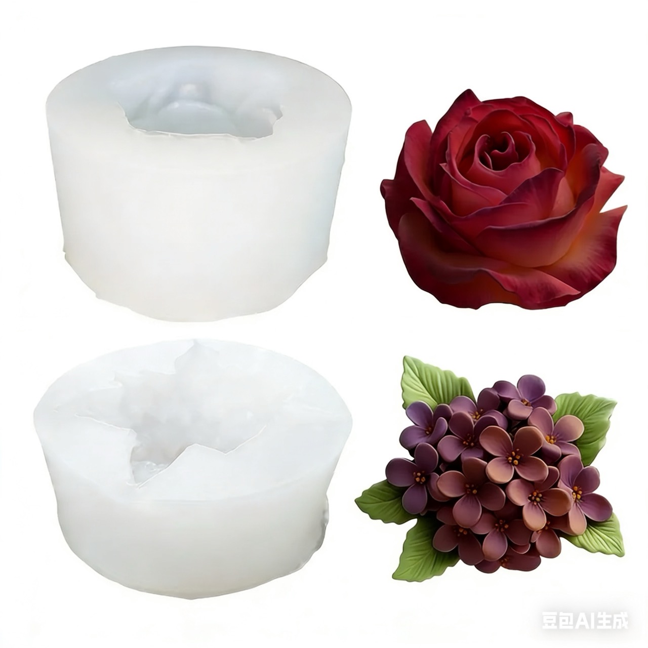 2-Piece 3D Rose and Lilac Sili - Resin Art All review and price