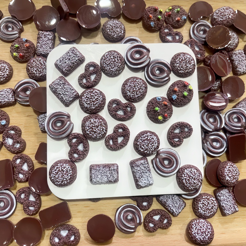 50Pcs Tiny Faux Chocolate Cook - Resin Art Equipment review and price