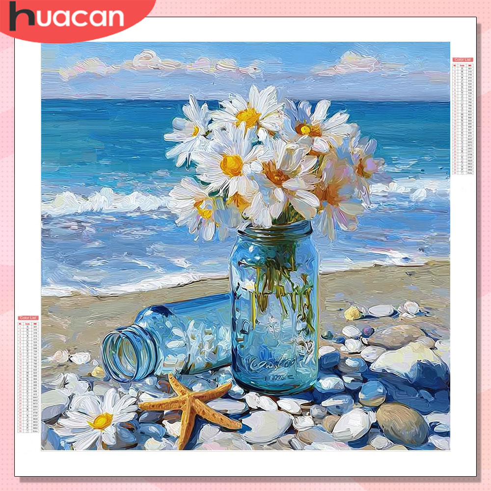 HUACAN Diamond Painting Daisy  - Resin Art Beach review and price