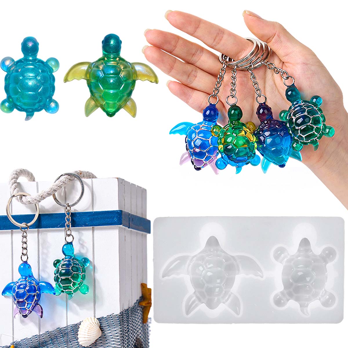 3D Sea Turtle Keychain Silicon - Resin Art Uv review and price